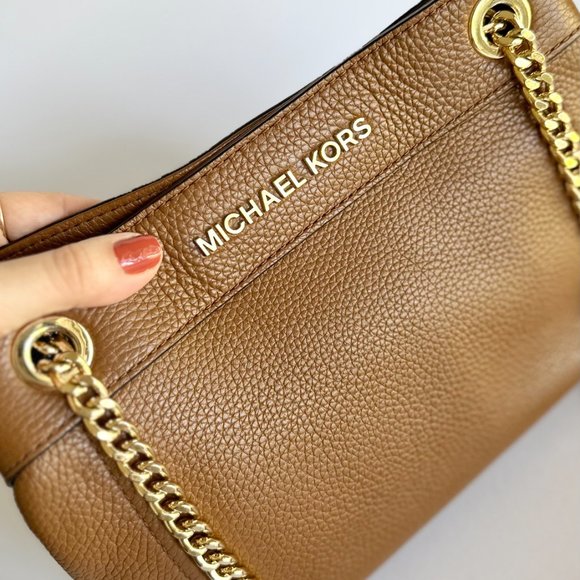 Michael Kors Jet Set Medium Pebbled Leather Chain Shoulder Bag - Picture 5 of 11